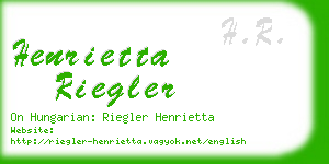 henrietta riegler business card